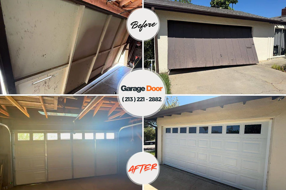 Before and after: garage door repair Wrightsville, PA